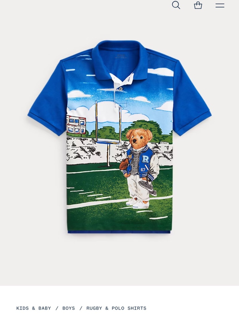 Football Bear Cotton Mesh Ralph Lauren Polo